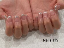 ネイルズアリー 立川店(Nails ally)/ガラスフレンチ×オフィス×夏