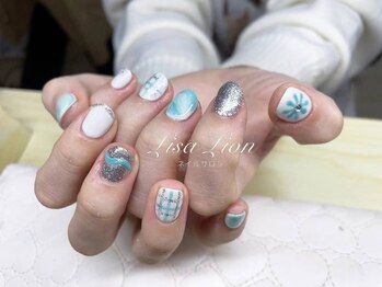 リサライオン(Lisa Lion)/持ち込みデザイン☆水色グラデ