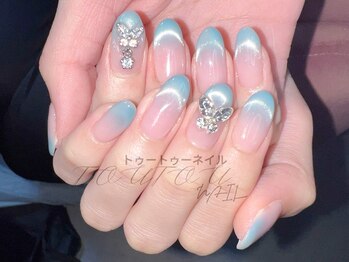 トゥートゥー(TOUTOU)/水色マグネットx蝶々