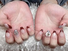 レアネイル 新宿(le'a nail)/ボルドーフレンチネイル