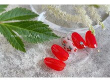 ネイルサロン アージュ(Nail Salon A jyu)/フラワー×ビビッドレッド