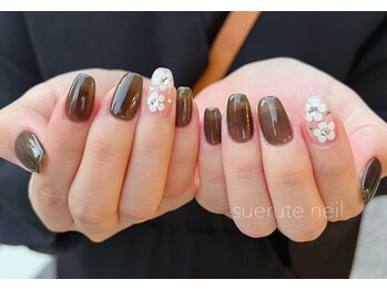スエルテ ネイルサロン 北千住店/フラワーネイル，シンプル¥7000