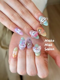 キャラクターネイル　夏ネイル