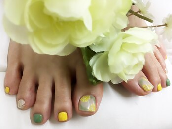 プルミエ ネイル(Premier Nail)/フット★手描きミモザ