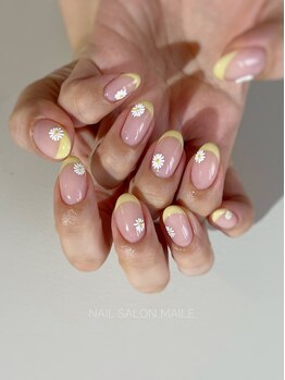 フレンチ×手描きフラワーアート