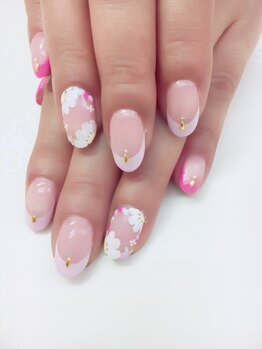 ネイルサロン ティアラリュクス 市川北口店(Tiara Luxe)/ペイントフラワーネイル
