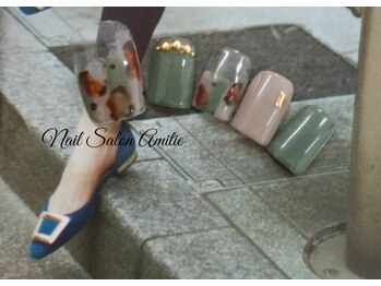 ネイルサロン アミティエ(Nail Salon Amitie)/塗りかけonレオパードfootネイル