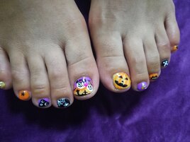 ハロウィンフットネイル
