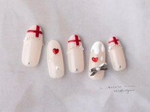 サンミーゴネイル 神戸店(Sunmego Nail)/チェックネイル×リボンネイル