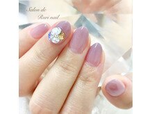 サロンドルリネイル(salon de Ruri nail)/◎グレージュグラデ＊プチビジュ