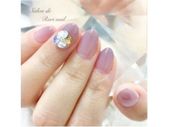 サロンドルリネイル(salon de Ruri nail)/◎グレージュグラデ＊プチビジュ