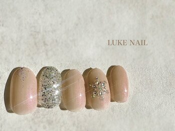 ルークネイル(LUKE NAIL)/雪の結晶ビジューネイル　冬
