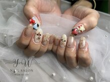 ユーネイル(YW nail)/フルアート＋3dパーツ