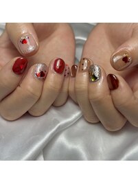 バレンタインネイル