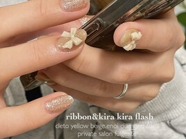 ribbon×beige