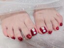 パーツが可愛いフットネイル