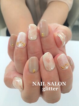 ネイルサロン グリッター(NAIL SALON glitter)/秋のタイダイネイル