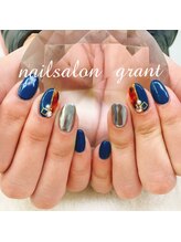 グラント(NAIL SALON&SCHOOL grant)/定額ジェル　+　ミラーネイル