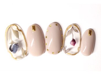 ネイルサロン アテナ(Athena)/持ち込みアート/チューリップ