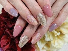 【ほり】宝石ニュアンスネイル