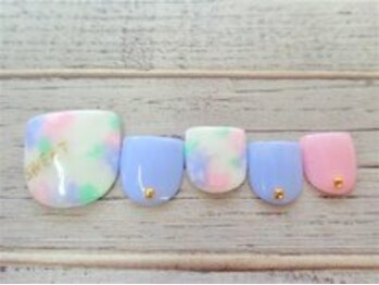 ブランロール 中目黒店(Blanl'or)/【Foot】タイダイフラワーネイル