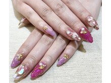 シャンティ 琴似店(Shanti)/ピンクトロピカルネイル◎