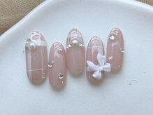 リアン(LIAn.)/チェック×リボンネイル