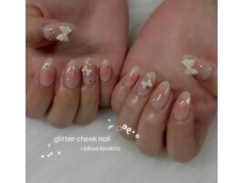 cheek ribbon nail