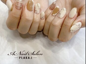 エーネイルサロン プラーカ本店(A-Nail Salon)/　チェックネイル