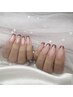 《ハンド》大人フレンチネイル（ベースクリア）¥7500