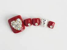 まつげアンドネイル ディアマンローズ(DIAMANT ROSE)/ハートフットネイル・6600円