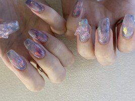 パープル　リボン　ニュアンス