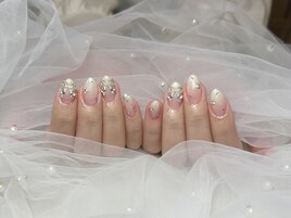 ラメ白グラデーション