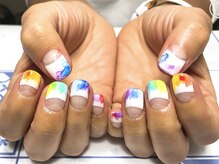 ティーエス ネイル ガーデン(T.S Nail Garden)/カラフルたらしこみアート