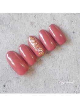 たゆ ネイル(たゆnail)/お正月くすみピンクネイル☆