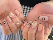 パシャ(Pasha)/黒フレンチ×リボン