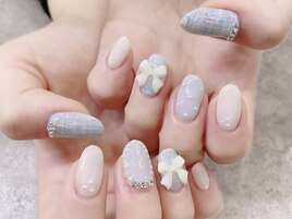 りぼん×ツイードネイル