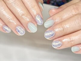 涼しげワンカラーネイル