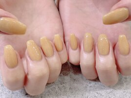 オレンジワンカラーネイル