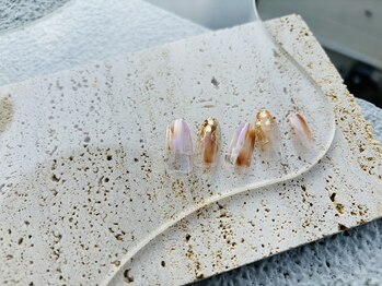 テテネイル(tete.nail)/塗り掛け×ミラージュフラワー＊