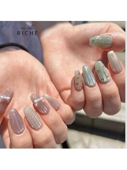 リッシュ(RICHE)/アシンメトリーバカラネイル