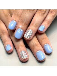 ワンポイントネイル/ブルー