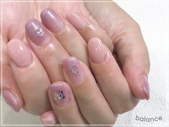 バランス 泉中央店(balance)/ピンクベージュ×ラメグラデ