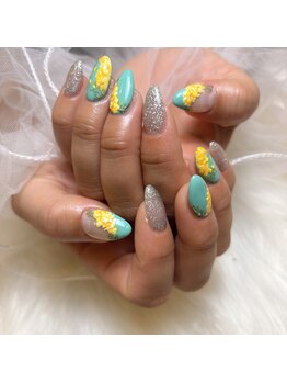 ブリリアント ネイル(Briliant Nail)/ミモザネイル♪