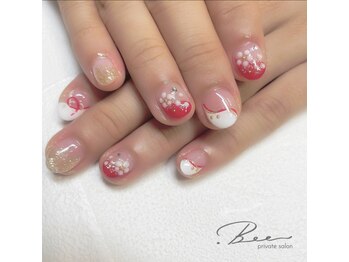 和柄ブライダルネイル