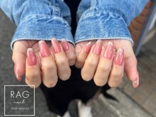 ラグ ネイル(RAG nail)/ワンカラー/キラキラフレンチ