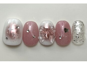 ネイルメゾン 天神店(NAIL MAISON)/うるうるリボン¥9000