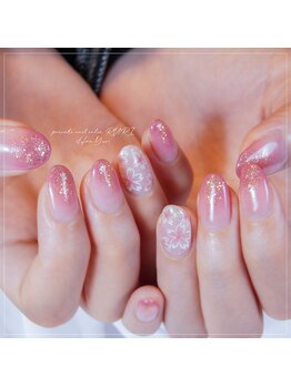 手描きフラワー　桜ネイル　