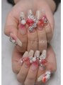 フォームーンネイル(For...Moon nail) フルオーダーデザインコース姫系薔薇ネイル