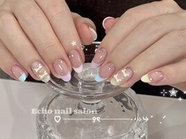 春カラフルフレンチネイル